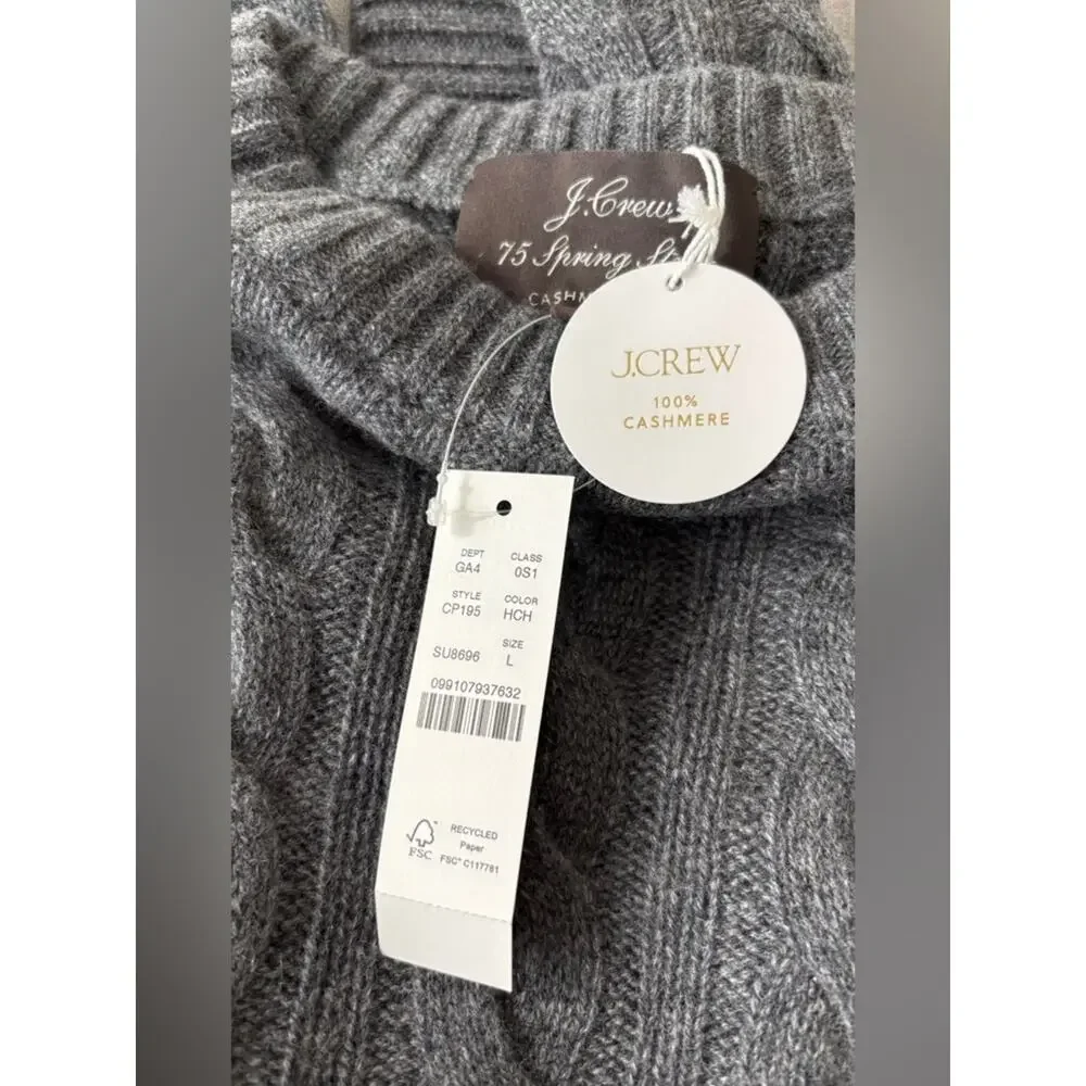 J.Crew Collection cashmere twisted cable-knit sweater-dress